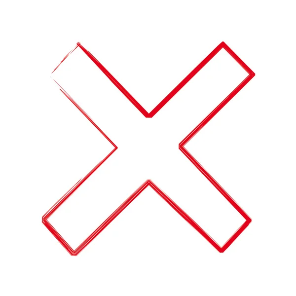 Vettore X croce rossa segno icona — Vettoriale Stock