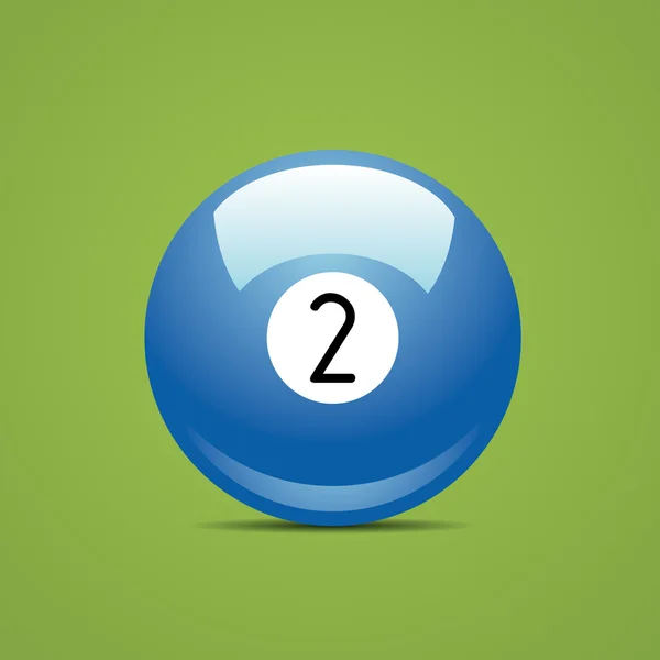 Πλήρη μπάλα αριθμό δύο 2 αθλητισμό πισίνα παιχνίδι χόμπι cue εστιατόριο τραπέζι μπιλιάρδου πράσινο — Διανυσματικό Αρχείο