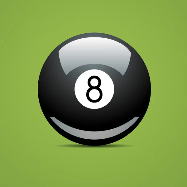 Повний більярдний м'яч номер вісім 8 Спортивний басейн Гра хобі миша ресторан стіл зелений — стоковий вектор