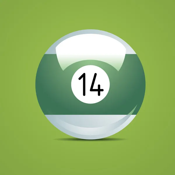 Pół piłkę numer 14 czternaście sport basen gra hobby sygnalizacji restauracja stół bilardowy zielony — Wektor stockowy