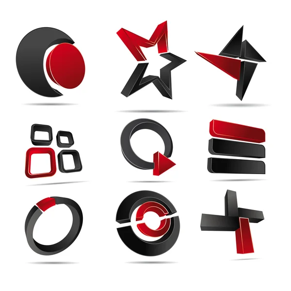 Formas do logotipo do vetor 3D — Vetor de Stock