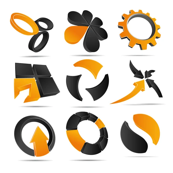 3D Vector Logo Forms — Stock Vector