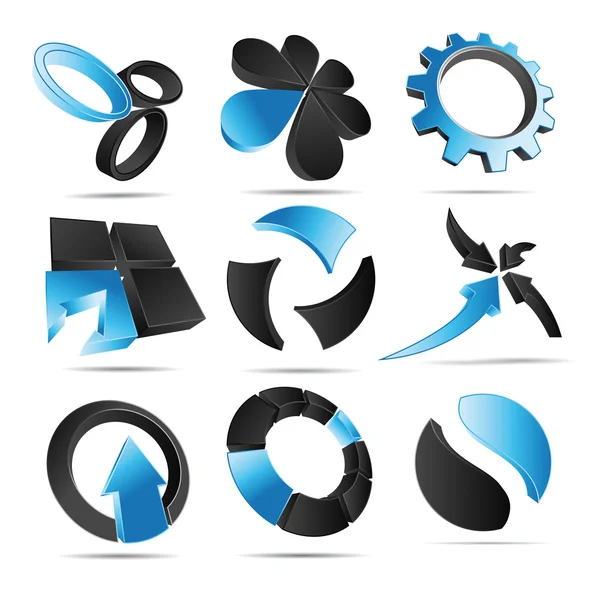 Formas do logotipo do vetor 3D —  Vetores de Stock