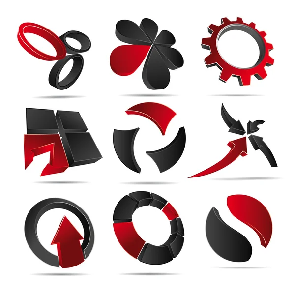 Formas do logotipo do vetor 3D — Vetor de Stock