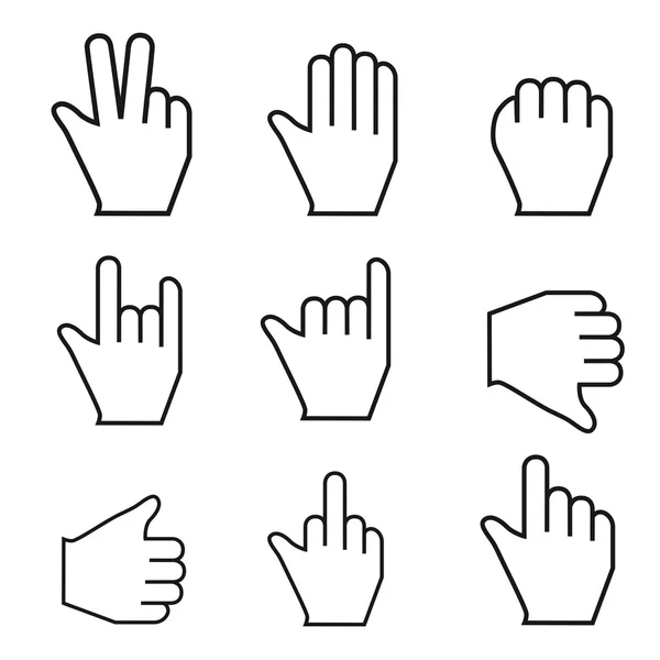 Black and WhiteVector Mouse cursor hand set — Stock Vector