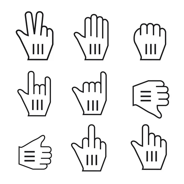 Black and WhiteVector Mouse cursor hand set — Stock Vector