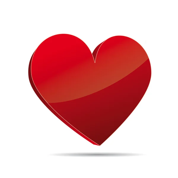 Red 3D Vector heart valentine — Stock Vector