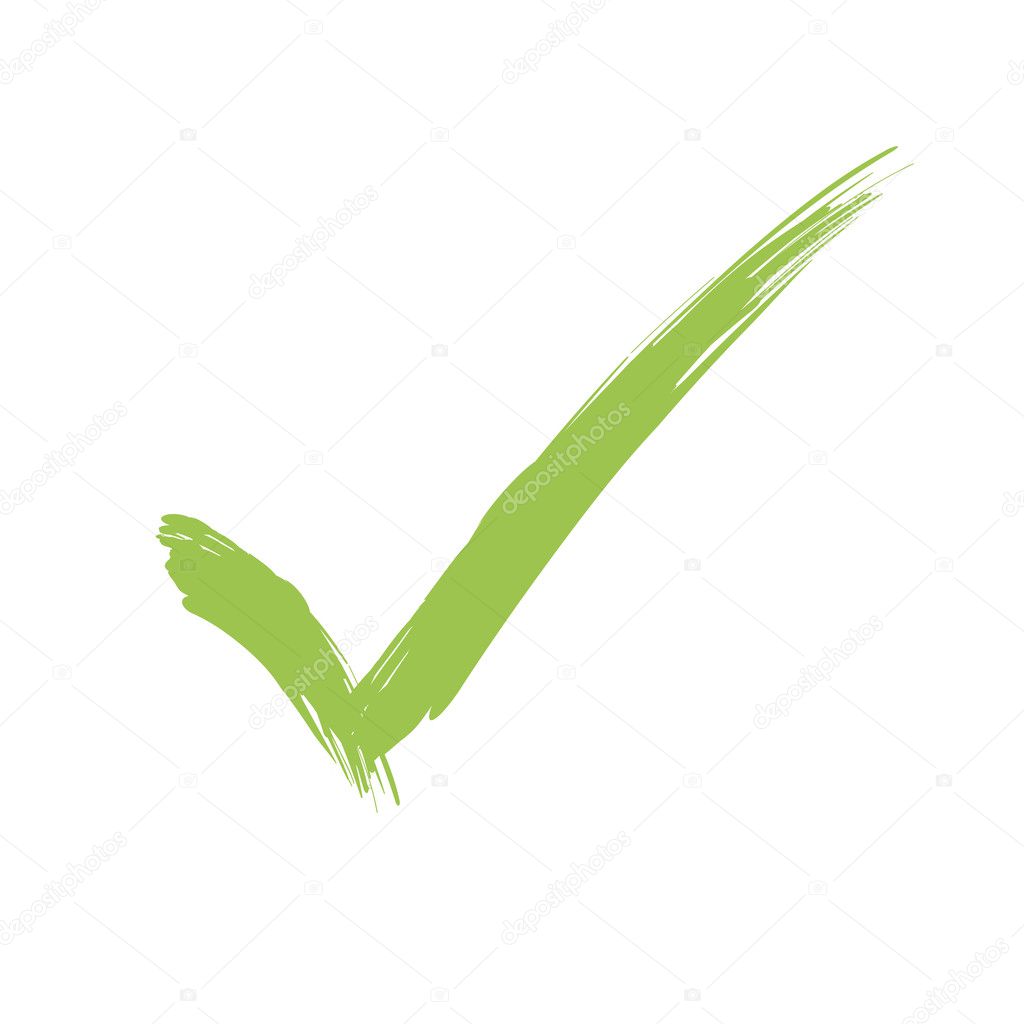 Vector Green X check haken sign icon