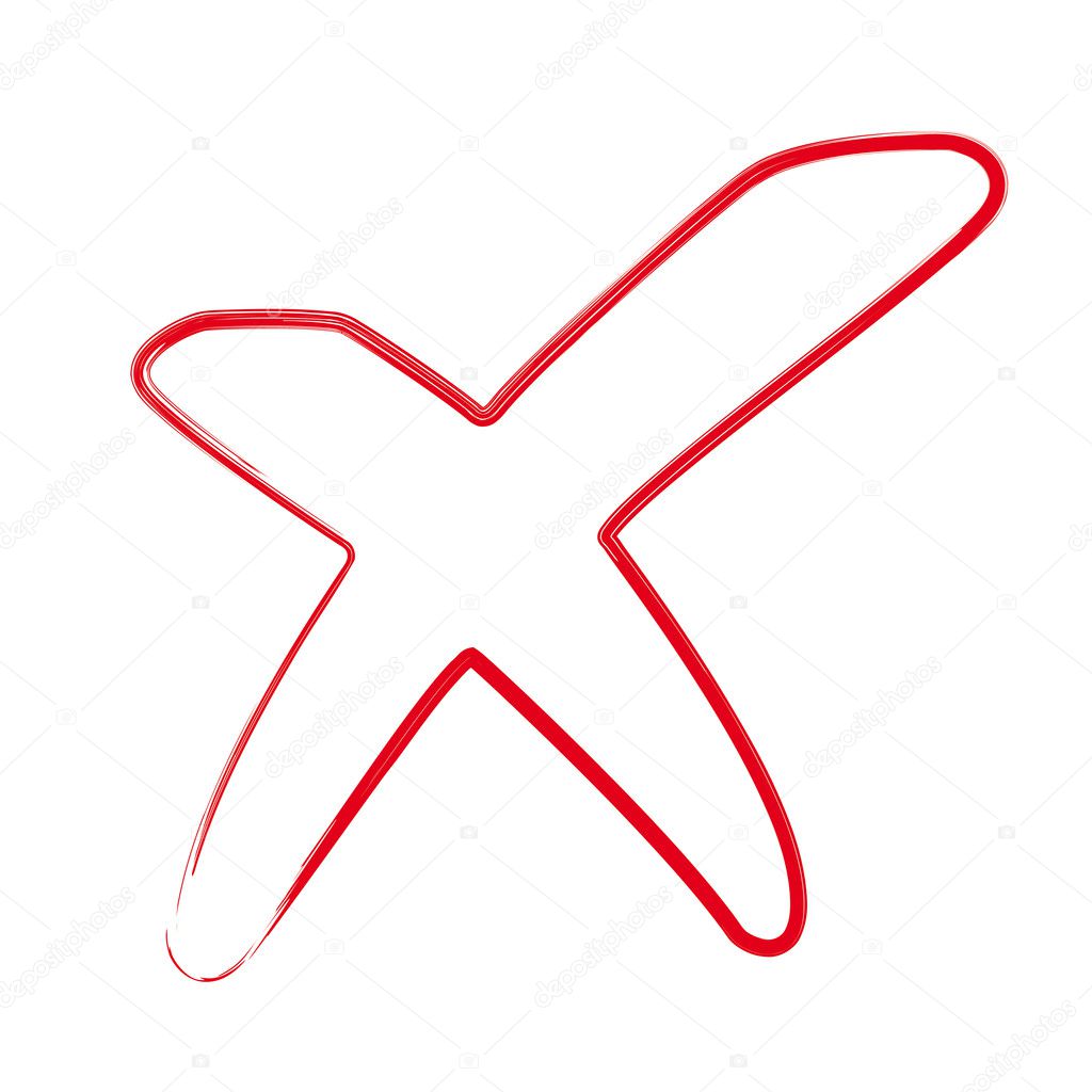 Vector red X cross sign icon