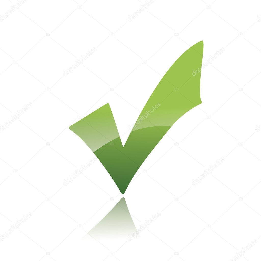 Vector Green X check haken sign icon