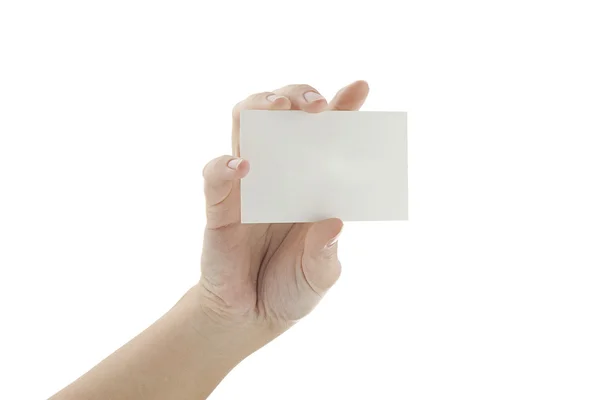 stock image Blank business card in a hand