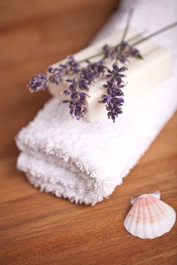 Towel with lavender clipart