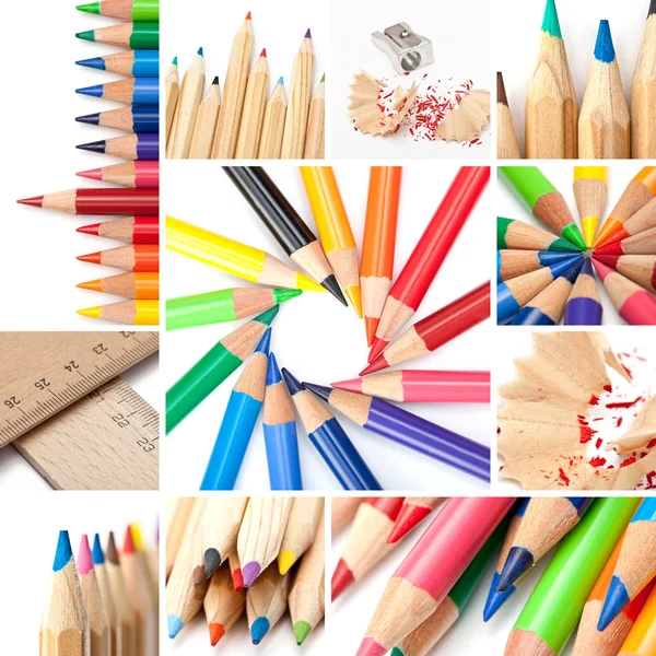 Colagem a lápis colorida — Fotografia de Stock