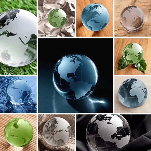 Glas Globe Collage — Stockfoto