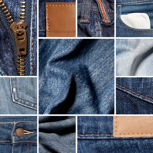 Jeans material Collage — Stock Photo, Image