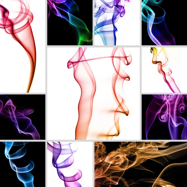 Art abstrait de la fumée d'encens Collage — Photo