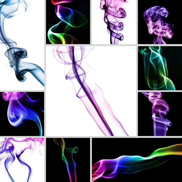 Resumen Arte del humo del incienso Collage —  Fotos de Stock