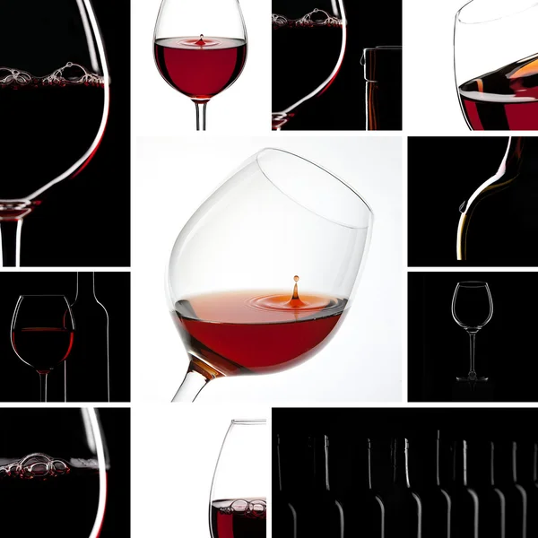 Red black wine Collage — Stock Photo, Image