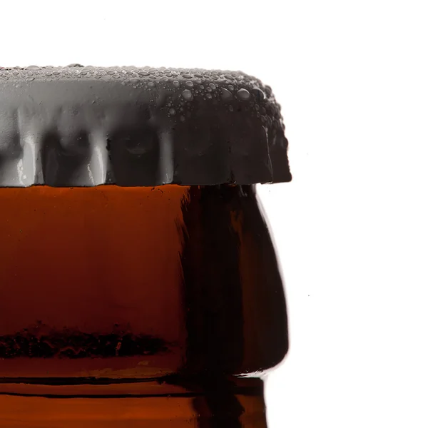 Öl flaska med droppar — Stockfoto