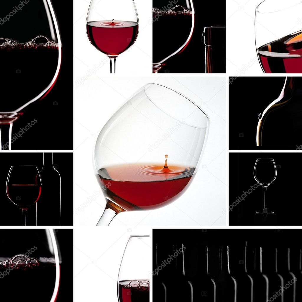 Red black wine Collage