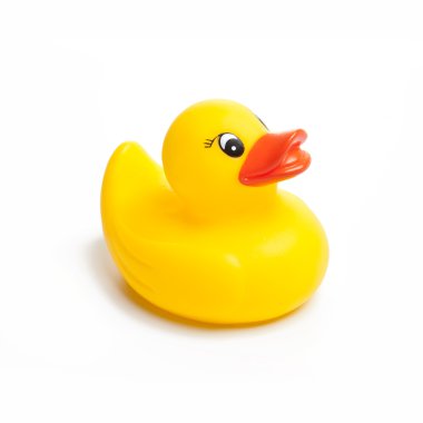 Yellow rubber duck on White Background clipart