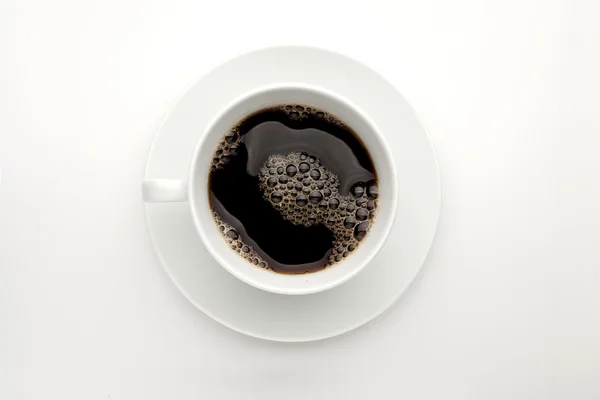 Xícara de café no fundo branco — Fotografia de Stock