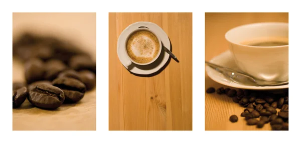 Brown Coffee Cup Beans collage — Stock Photo, Image
