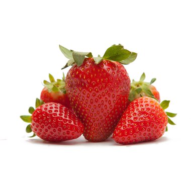 Red strawberries on white backgorund clipart