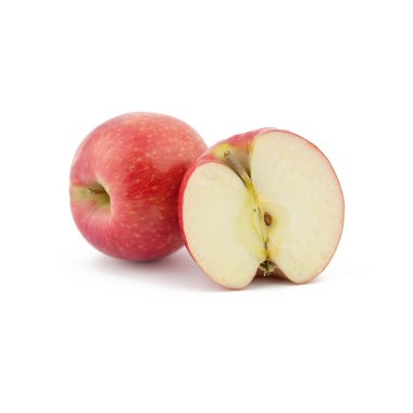 Red apples on white background clipart