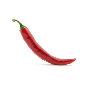 Red chilli pepper on white background clipart