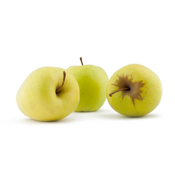 Green apples on white background — Stock Photo, Image