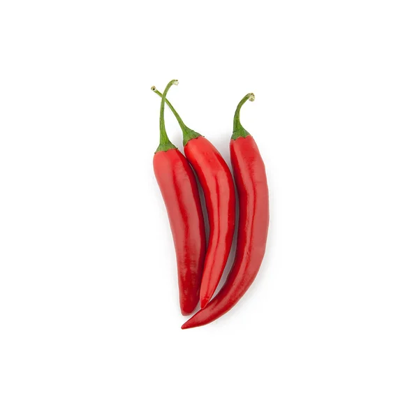 Rote Chilischoten auf weißem Hintergrund — Stockfoto