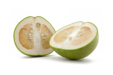 Yeşil pomelo narenciye meyve üzerinde beyaz backgorund