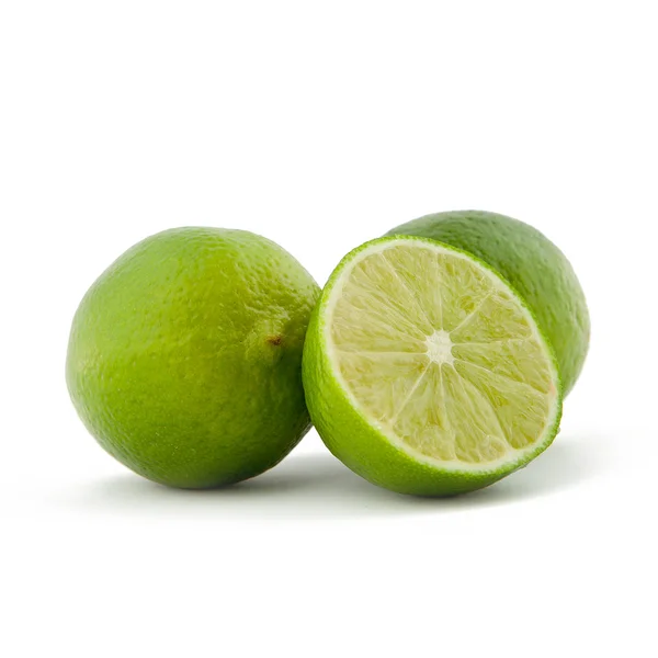 Green limes Fruit Cocktail on white backgorund — Stok fotoğraf