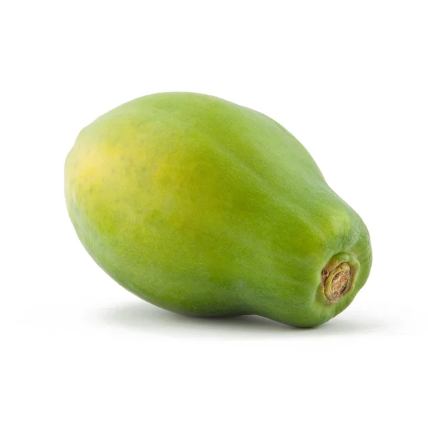 Yeşil papaya meyve üzerinde beyaz backgorund — Stok fotoğraf