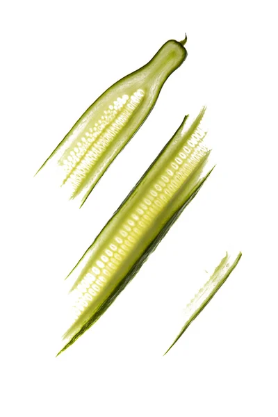 Πράσινη σαλάτα αγγούρι λουρίδες — Φωτογραφία Αρχείου