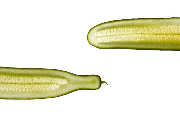 Groene salade komkommer stroken — Stockfoto