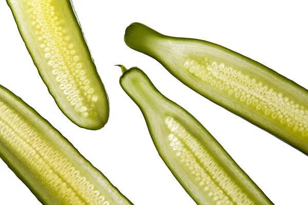 Groene salade komkommer stroken — Stockfoto