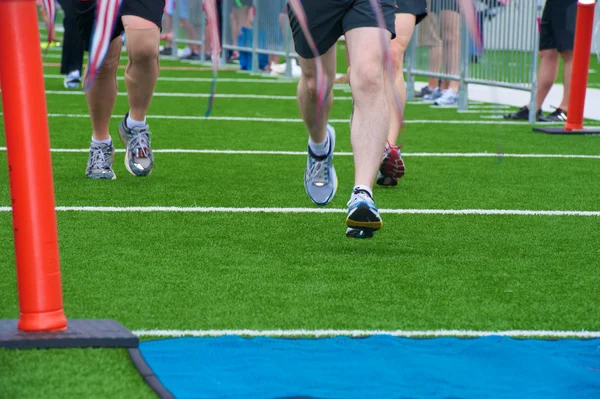 Joggers finishlijn — Stockfoto