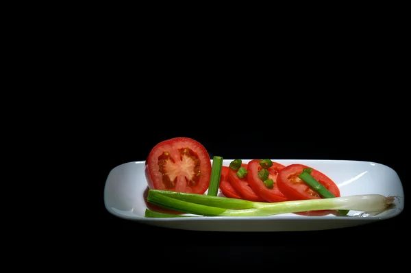 Tomater och geen oinions — Stockfoto