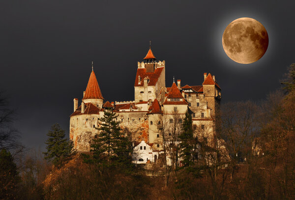 Dracula's Castle on full moon