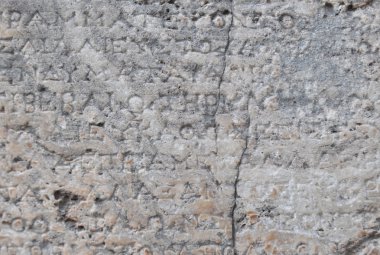 Eski Yunanca yazıt üzerinde mermer Delphi, Yunanistan