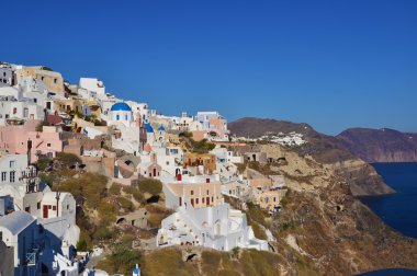 Oia köyde akşam, santorini, Yunanistan