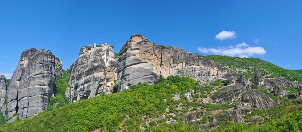 Panorama com Mosteiro de Varlaam, Grécia. Metéora Imagens De Bancos De Imagens Sem Royalties
