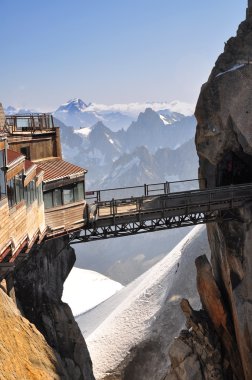 Footbridge peak on Aiguille du Midi clipart