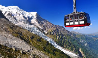 Aiguille du Midi cable car in Chamonix clipart