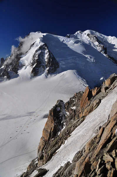 Cosmique route to the summit of Mont Blanc — Stock Photo, Image