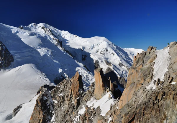Mont blanc gezien vanuit de aiguille du midi, Alpen — Stockfoto