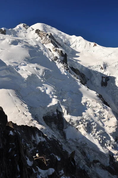 Muziek toevlucht en het mont blanc-massief Rechtenvrije Stockafbeeldingen