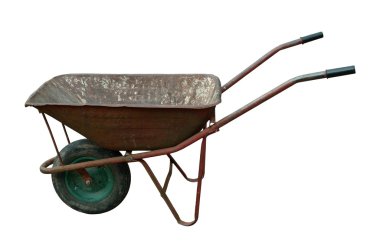 Old rusty vintage wheelbarrow clipart